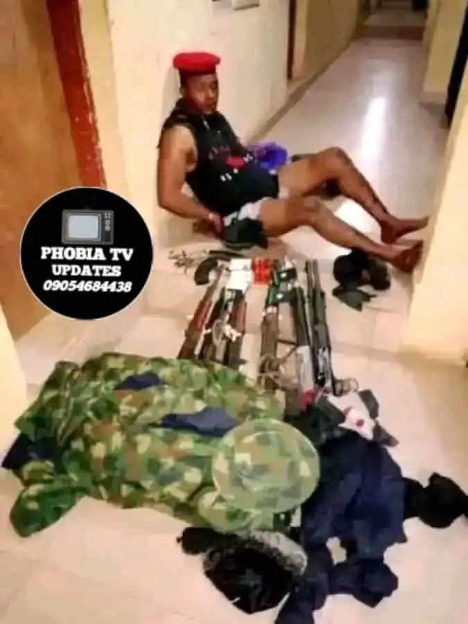 Image from PHOBIA TV 📺 UPDATES STATION 🚓🚨: BREAKING NEWS: IPOB commander Udebuan Sage Chubueze, arre$ted in his h...