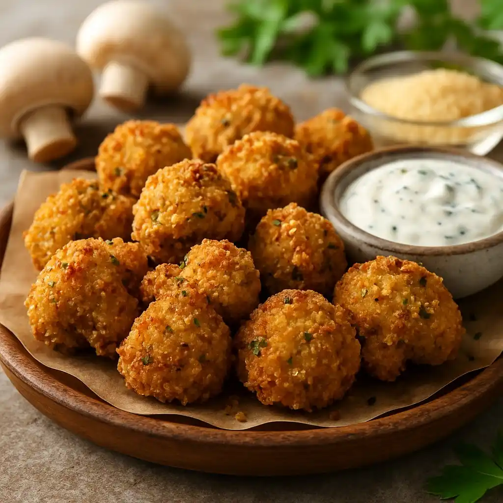 Image from Recetas Freidora de Aire - airfryer: Champiñones crujientes rebozados en freidora de aire 3️⃣ "Snack saluda...