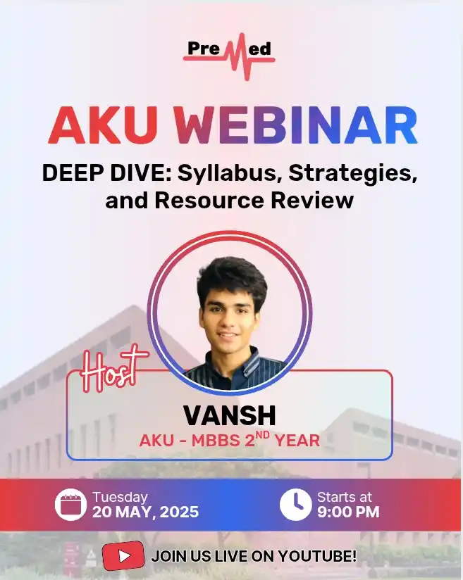 Image from PreMed.PK MDCAT Updates & News: Get Ready for the *First Ultimate AKU Webinar*! We're here with *Vans...