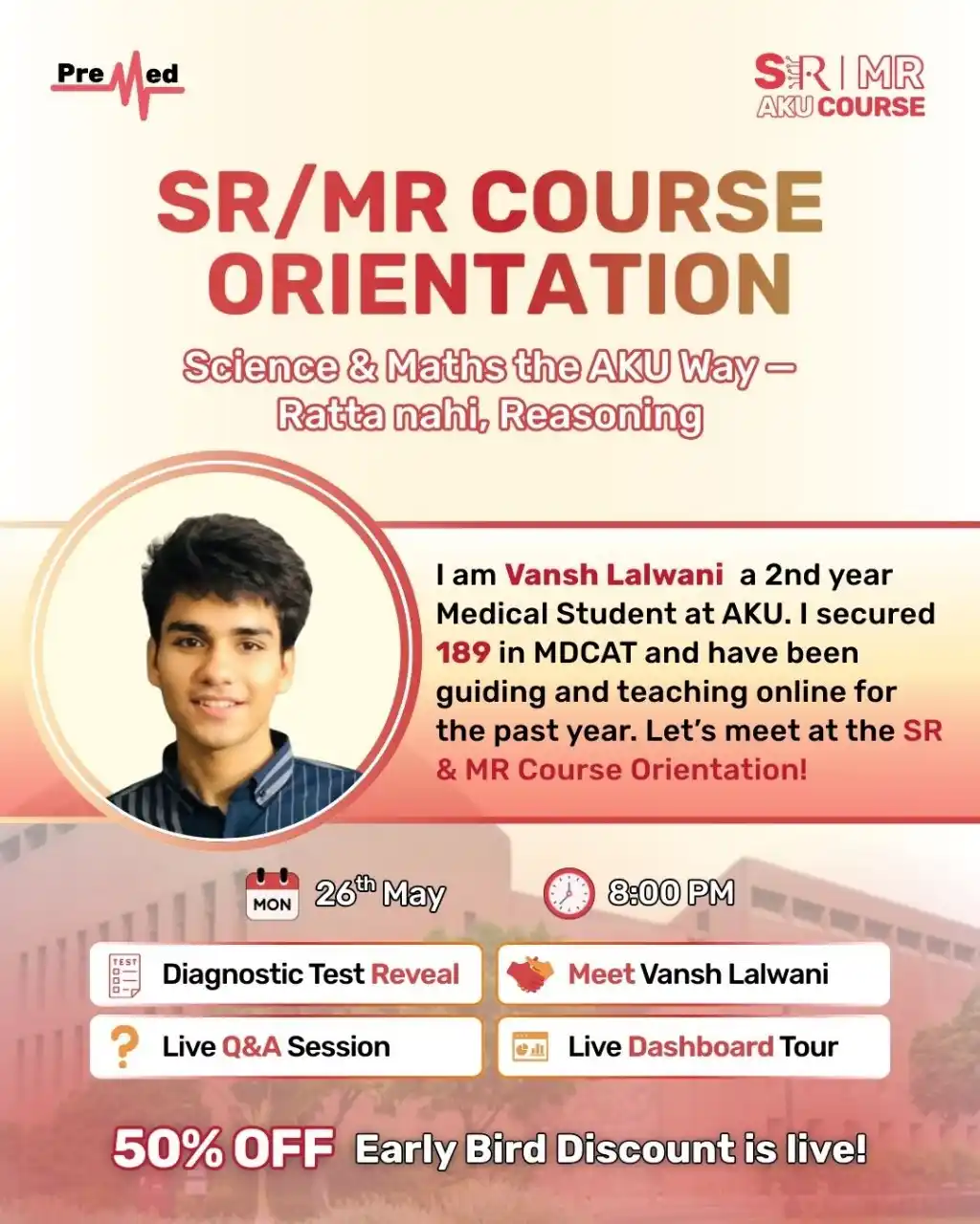 Image from PreMed.PK MDCAT Updates & News: 🚨 HAPPENING TOMORROW! *SR & MR Course Orientation – Don’t Miss Out!* ...