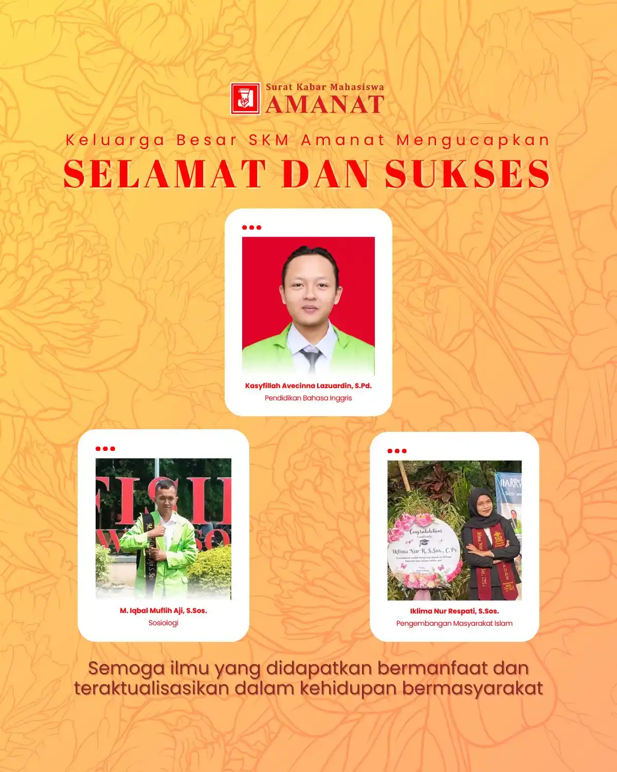 Image from SKM Amanat: 🎓 HAPPY GRADUATION 🎓 Kami keluarga besar SKM Amanat mengucapkan sel...