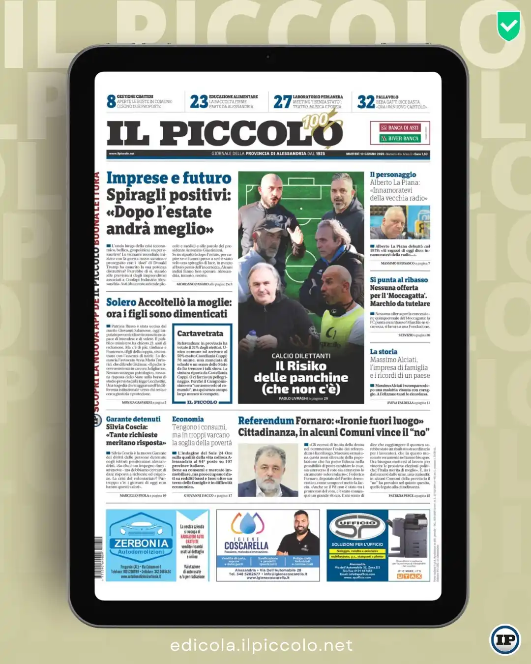 Image from Il Piccolo di Alessandria: 📰 *Il Piccolo ti aspetta!* L’ultima edizione è ora online con appro...