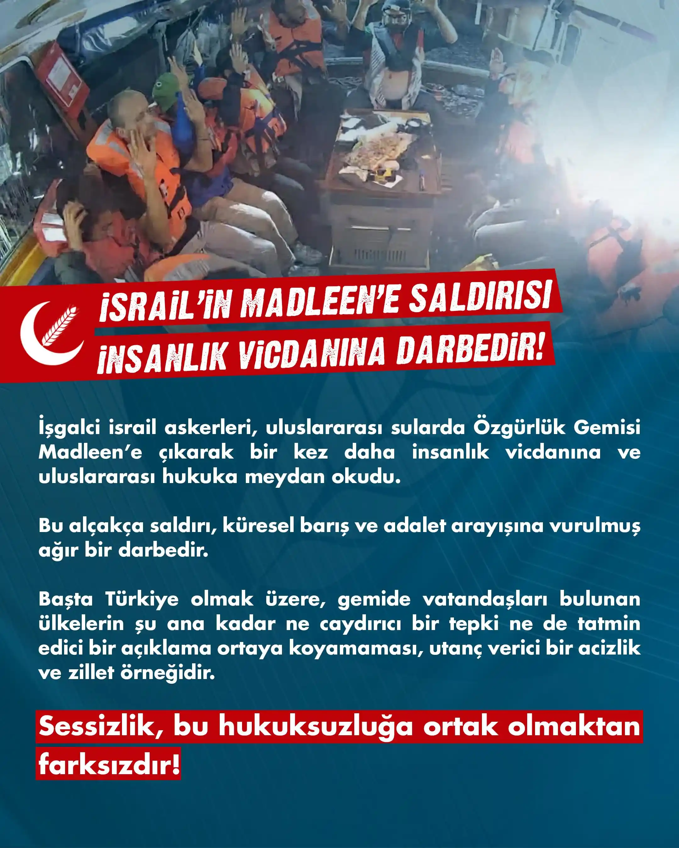 Image from Genç Refah: İsrail’in Madleen’e saldırısı, insanlık vicdanına darbedir❗️ <a class...