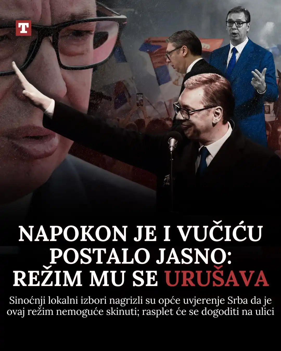 Image from Telegram.hr: Kako se na jučerašnjim izborima u Srbiji počeo urušavati mit o Vučićev...