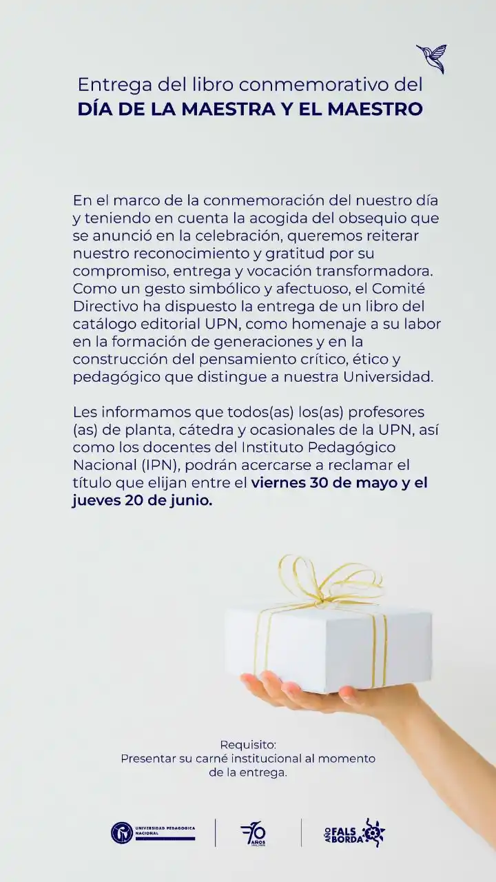 Image from Universidad Pedagógica Nacional Institucional: 📚 Les informamos que todos(as) los(as) profesores(as) de planta, cáte...
