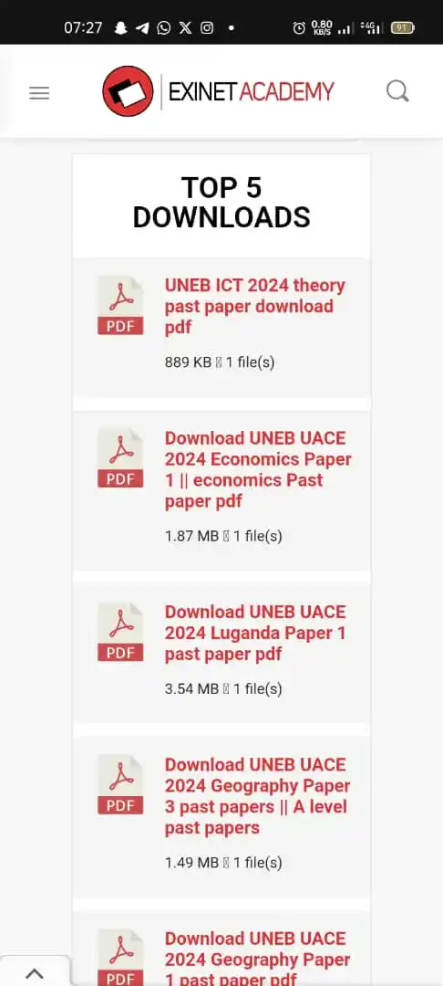 Image from Exinet Academy: Looking for Uneb Past Papers O Level(CBC) and A Level Simply Visit E...