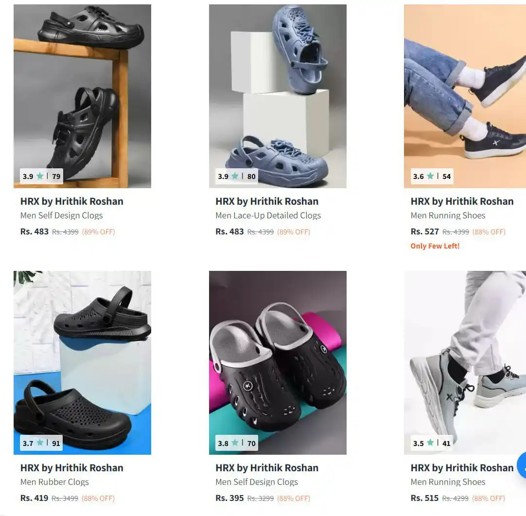 Image from Nainika News, Blog & Deals: 🔥🔥LOOOOOOOOT  Hrx Footwear upto 84% off starting From ₹300 at ₹ Mynt...