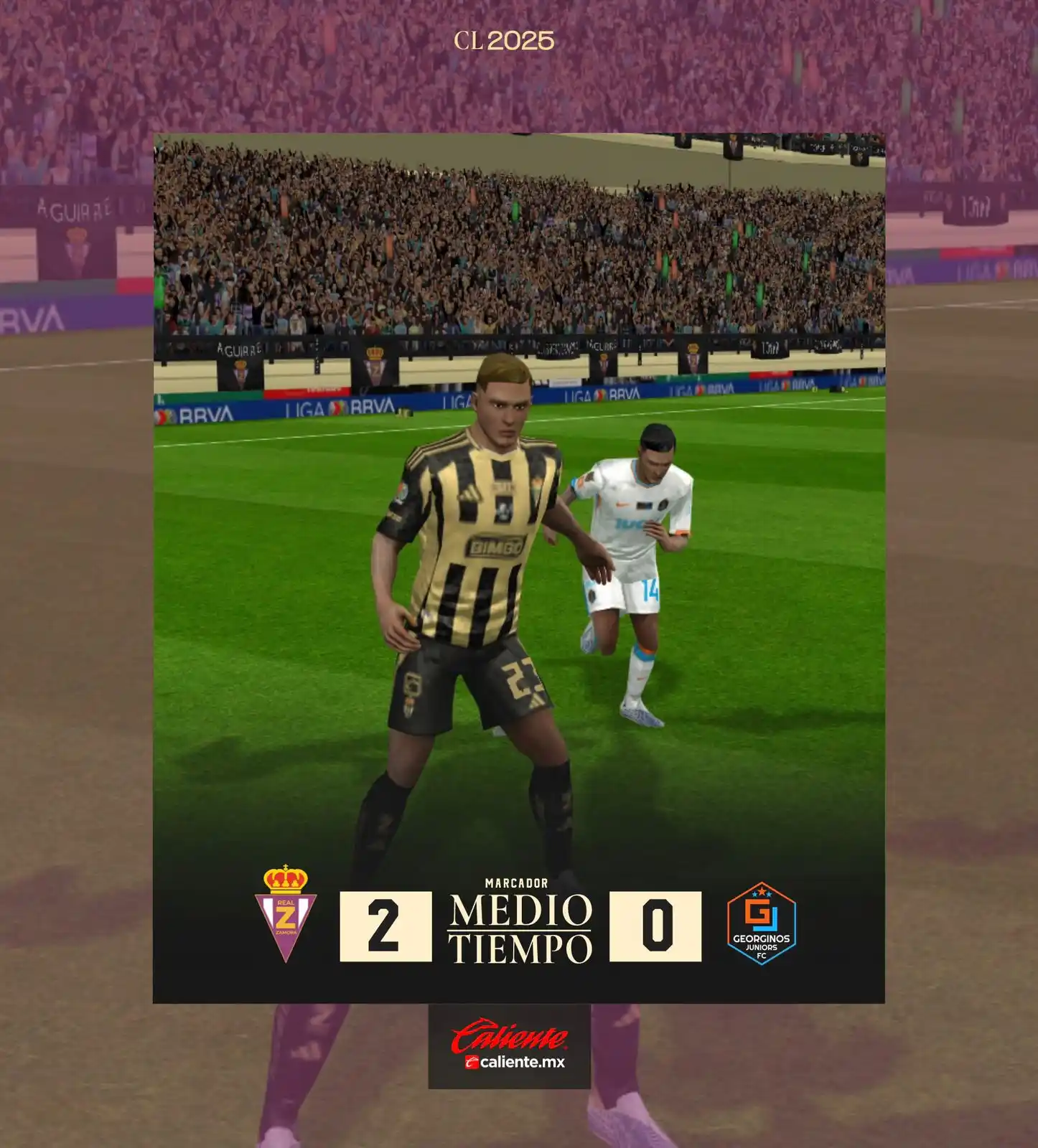 Image from Club Real Zamora: ¡Medio tiempo en la Final de Vuelta! 💛💜 🔥 @calientesports <a class...