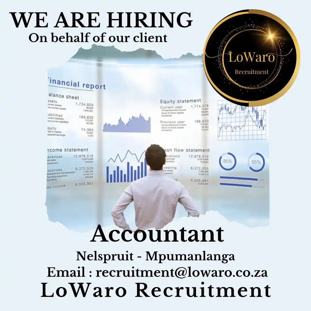 Image from ⭐ LoWaro_Recruitment Shared Vacancies ⭐: Mpumalanga LoWaro Recruitment have the following position available:...