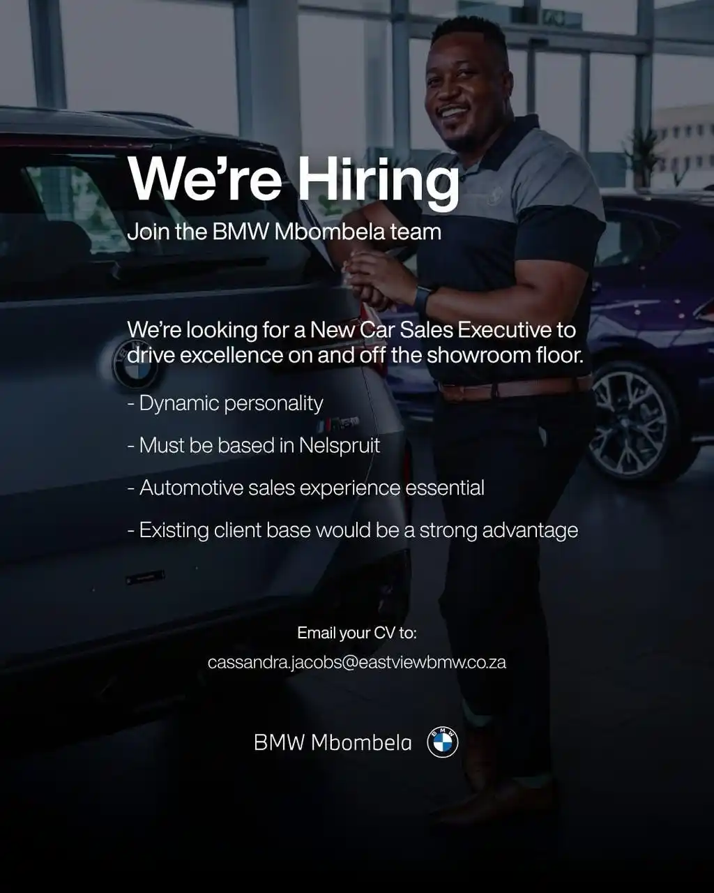 Image from ⭐ LoWaro_Recruitment Shared Vacancies ⭐: Mpumalanga We’re Hiring! BMW Mbombela is looking for a New Car Sales...