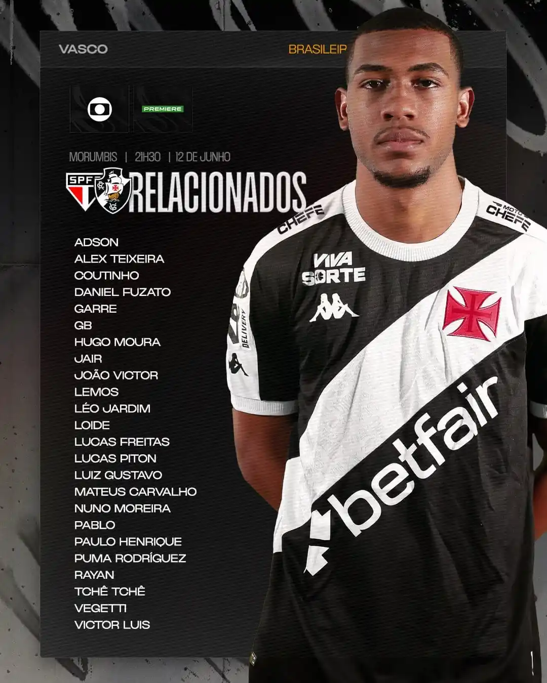 Image from ORGULHO É SER VASCO: *✈️ Os Relacionados do Vasco para a viagem rumo a São Paulo 💢* *Davi...