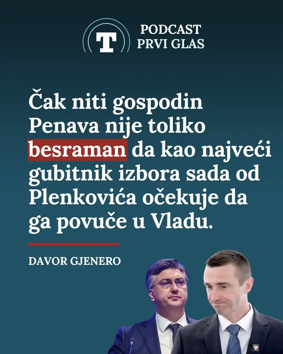 Image from Telegram.hr: Politički analitičar Davor Gjenero gostovao je u novoj epizodi podcast...