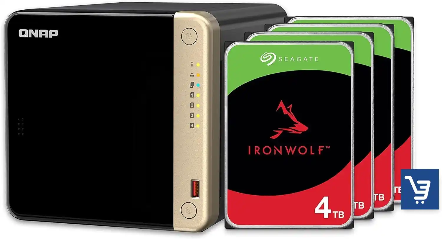 Image from Terrabyt.com: QNAP TS-464-8G NAS + 4 x 4TB Seagate IronWolf – Power Meets Performanc...