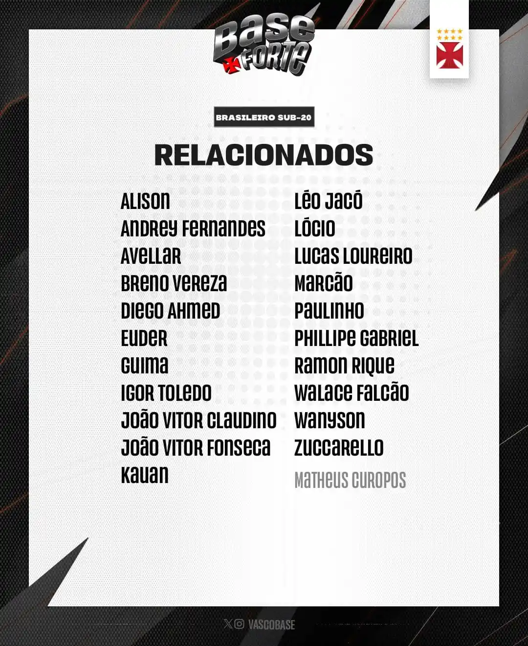 Image from ORGULHO É SER VASCO: Relacionados para a viagem à Porto Alegre, onde enfrentam o Internacio...