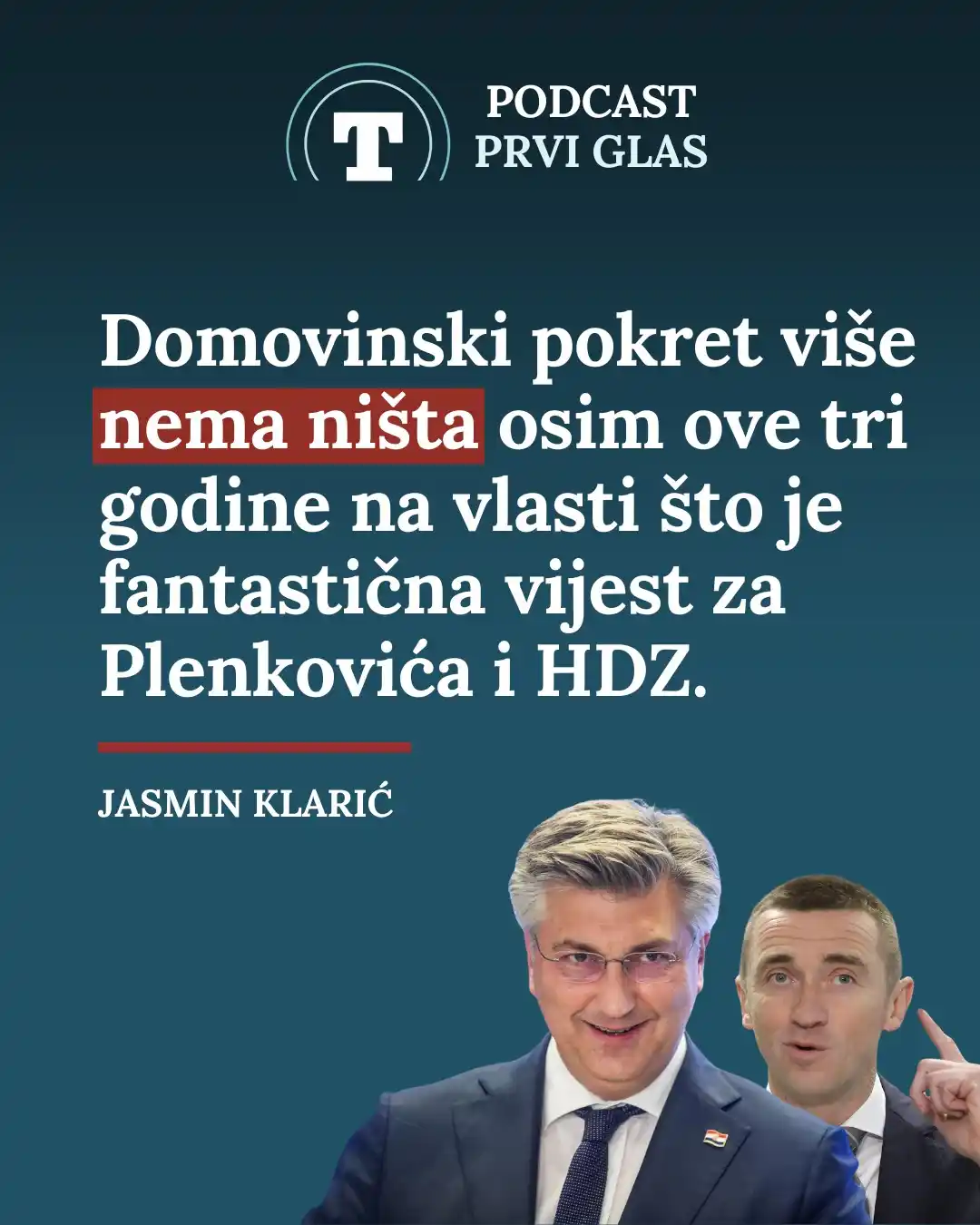 Image from Telegram.hr: U novoj epizodi podcasta Prvi glas Telegramov Jasmin Klarić analizira ...