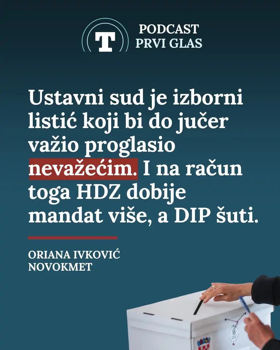 Image from Telegram.hr: U novoj epizodi Telegramovog podcasta Prvi glas direktorica GONG-a Ori...