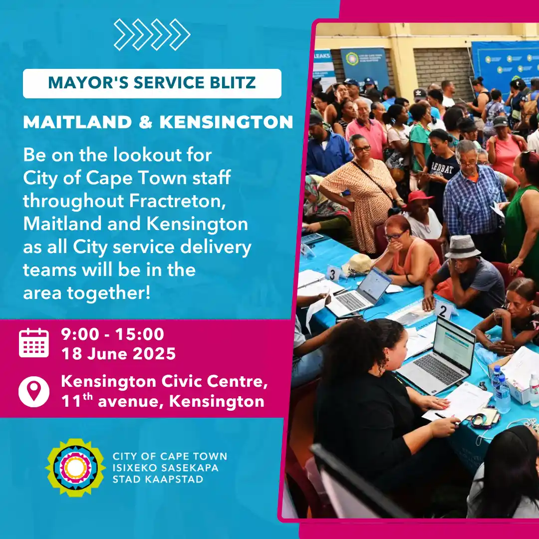 Image from City of Cape Town: We’re bringing all City service delivery teams to Maitland, Fractreton...