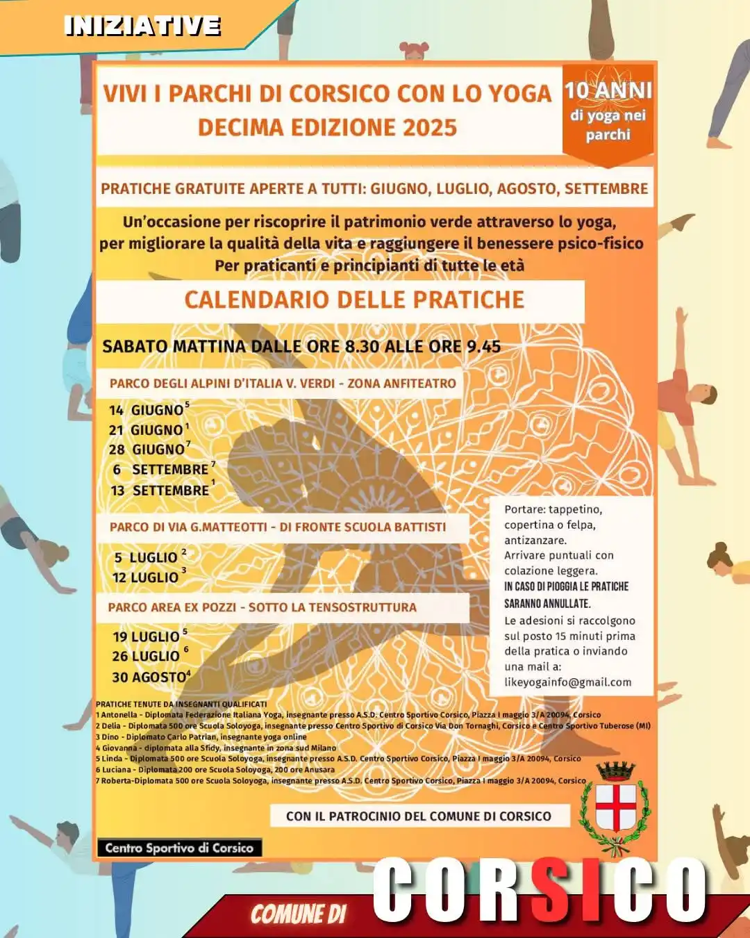 Image from Comune di Corsico: 🧘🏻 YOGA NEI PARCHI! 🌳 Torna a grande richiesta l'appuntamento con...