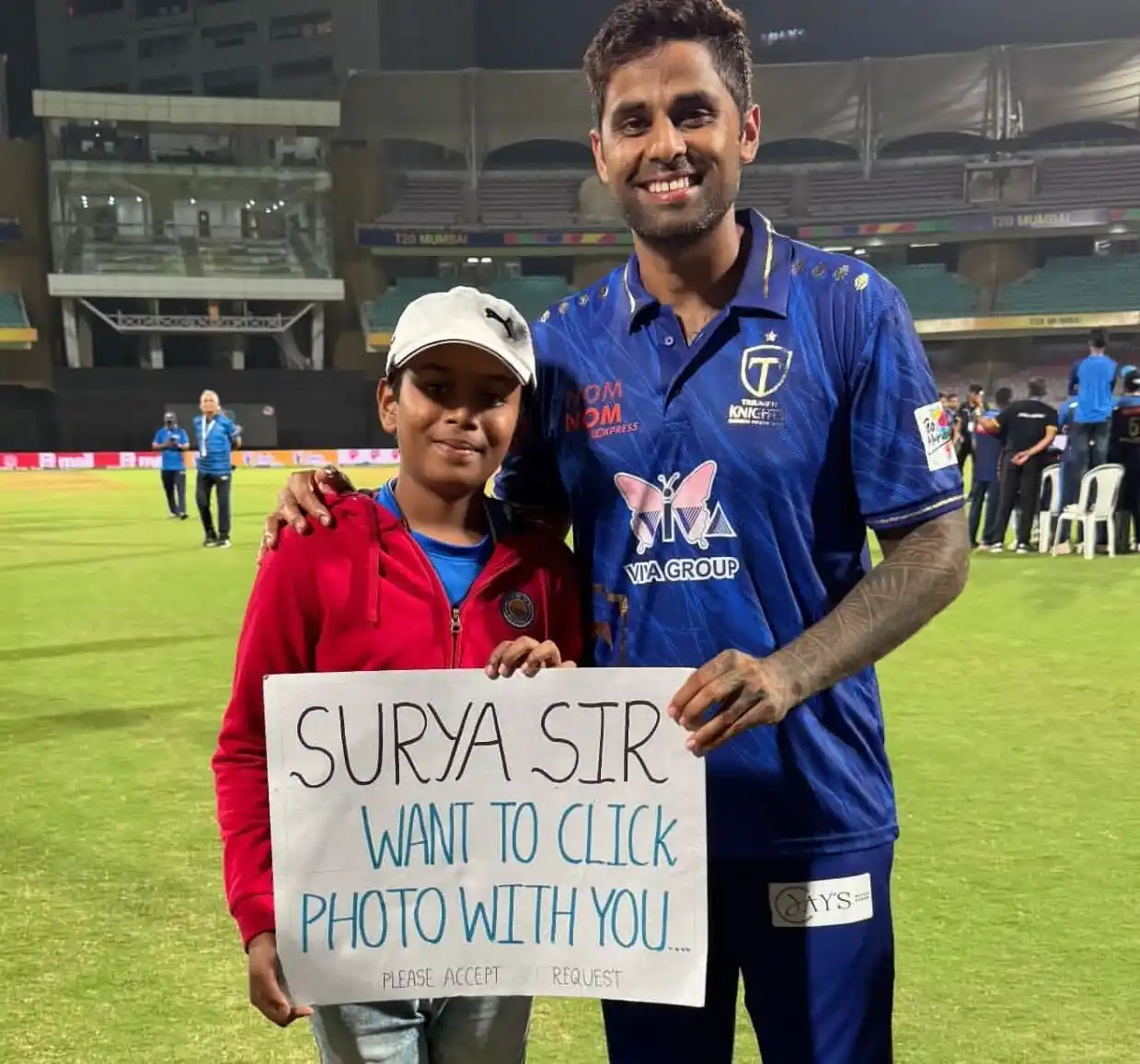Image from Cricadium🏏: A Lovely gesture by Indian T20I Captain Suryakumar Yadav ❤️  <a class=...
