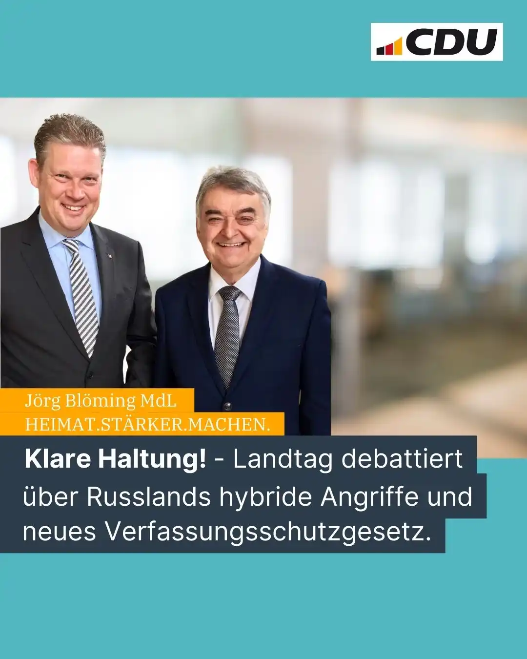 Image from Jörg Blöming MdL: 🛡️ Aktuelle Stunde im Landtag: NRW schützt sich vor Russlands hybride...