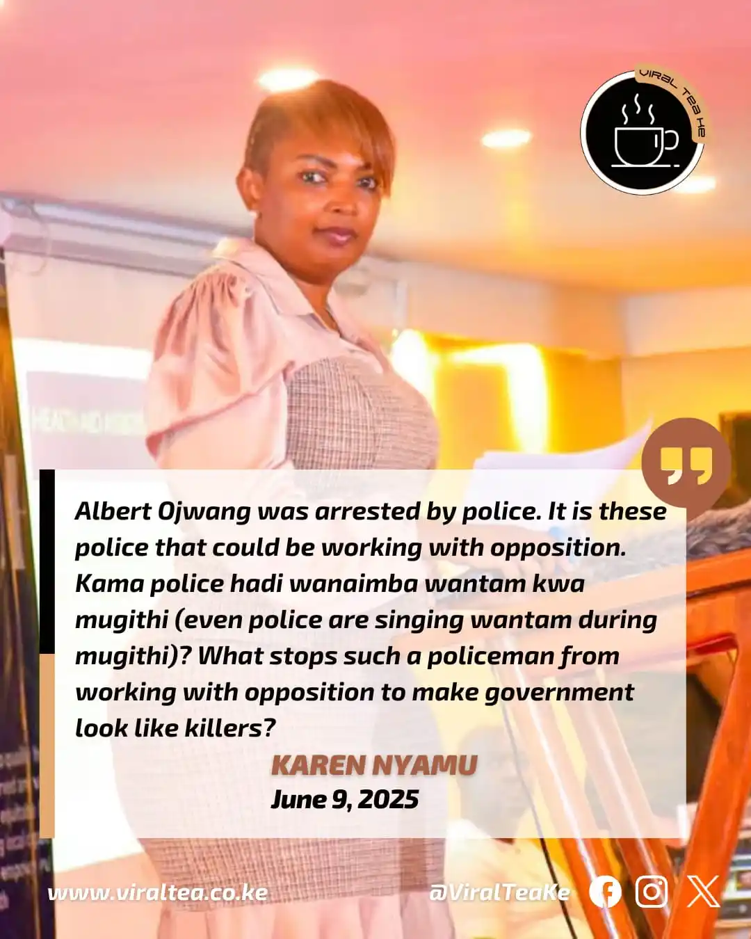 Image from Viral Tea Ke: Albert Ojwang was arrested by police. It is these police that could be...