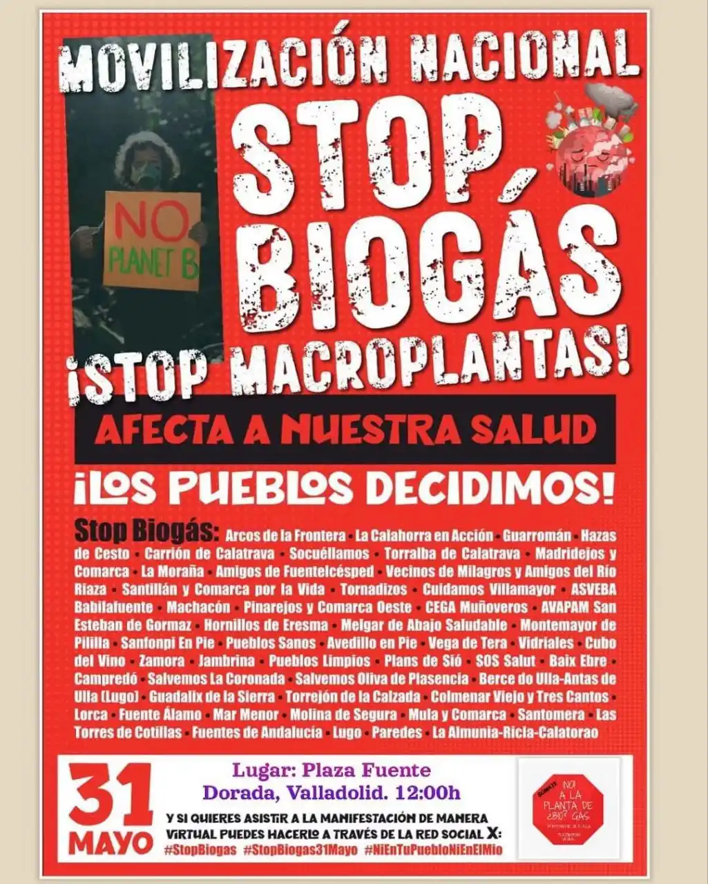 Image from PCE Valladolid: Alto, claro y conciso, ¡STOP macroplantas de <a class="text-blue-500 h...