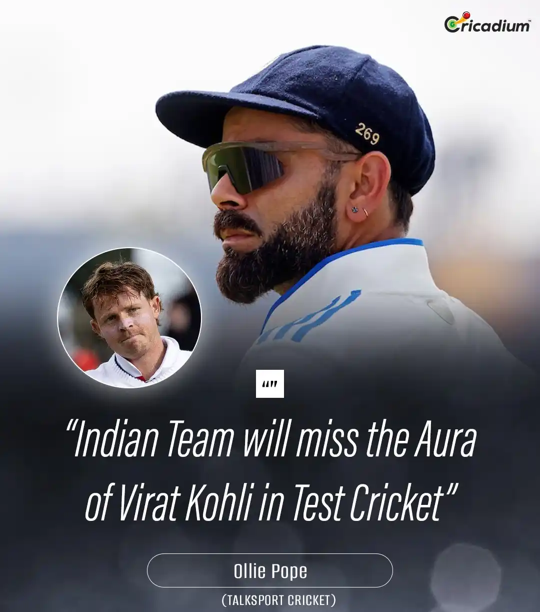 Image from Cricadium🏏: Aura. Attitude. King Kohli. 👑🔥  <a class="text-blue-500 hover:underl...