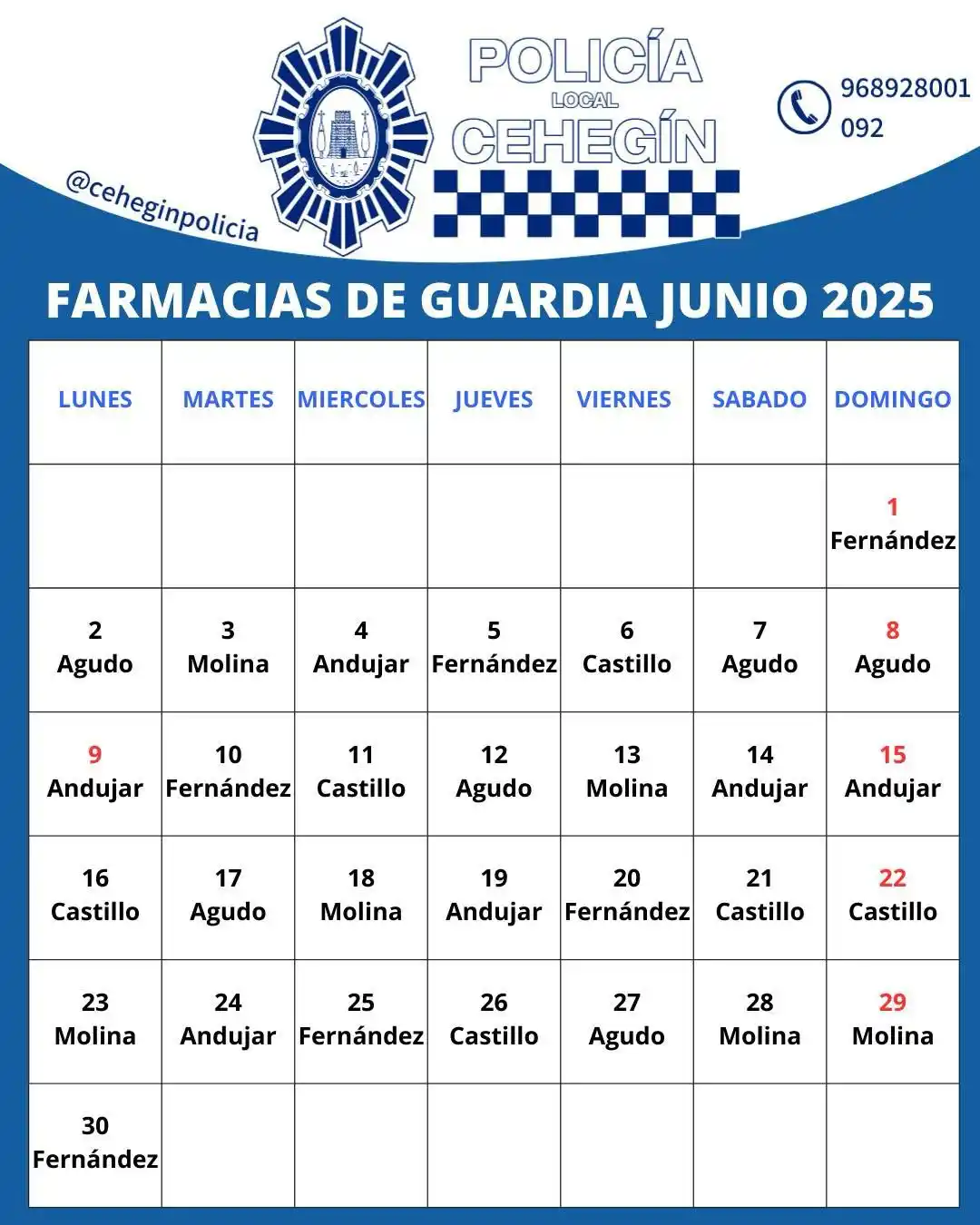 Policía Local Cehegín post