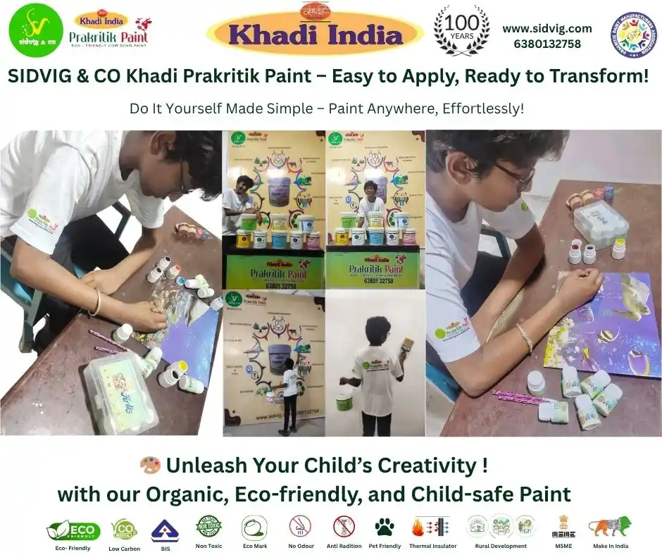 Image from SIDVIG & CO KHADI PRAKRITIKPAINT: Do It Yourself Made Simple – Paint Anywhere, Effortlessly! Let your l...