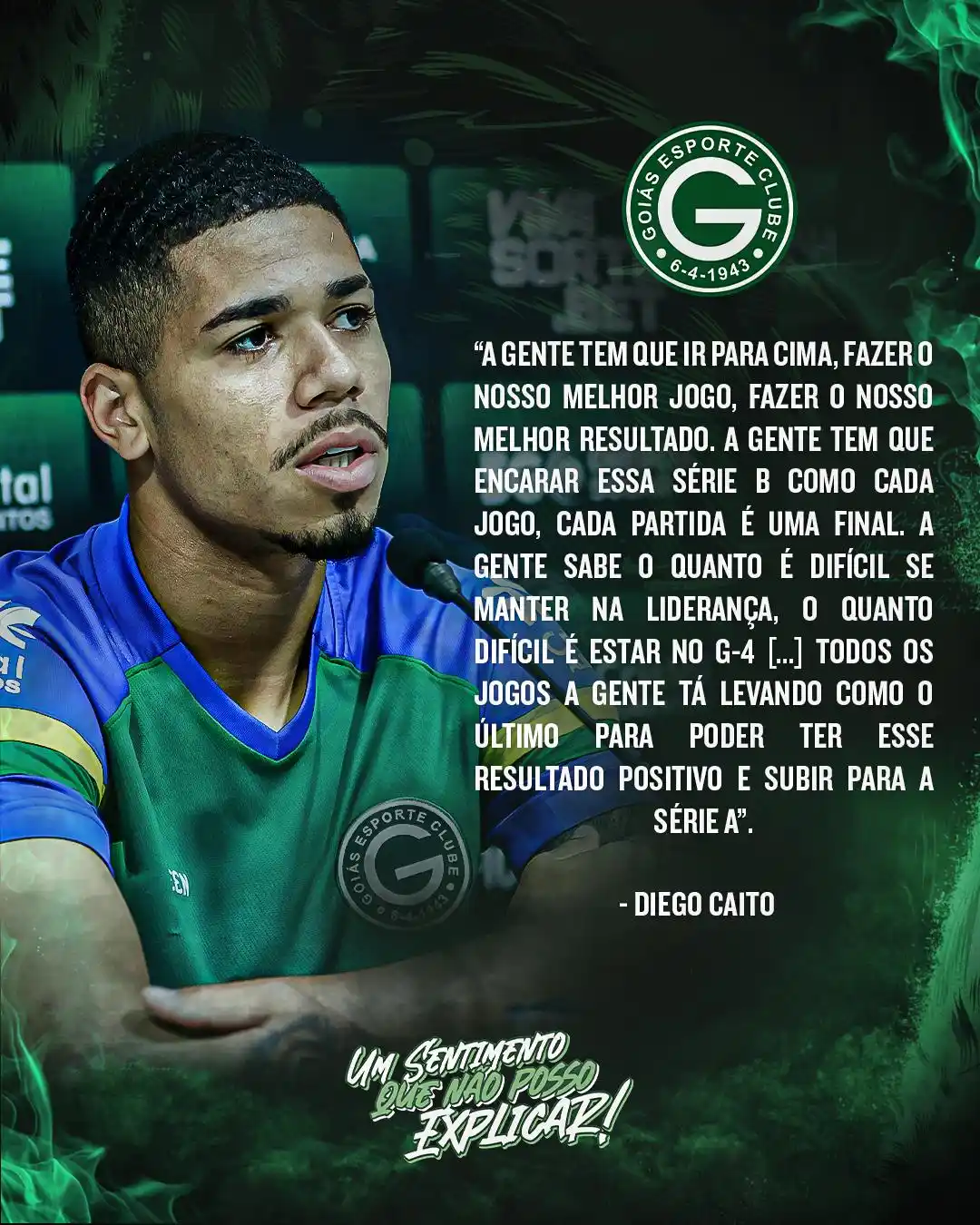 Image from Goiás Oficial : 🎙️FALA, CAITO! A entrevista completa com o meu lateral você confere...