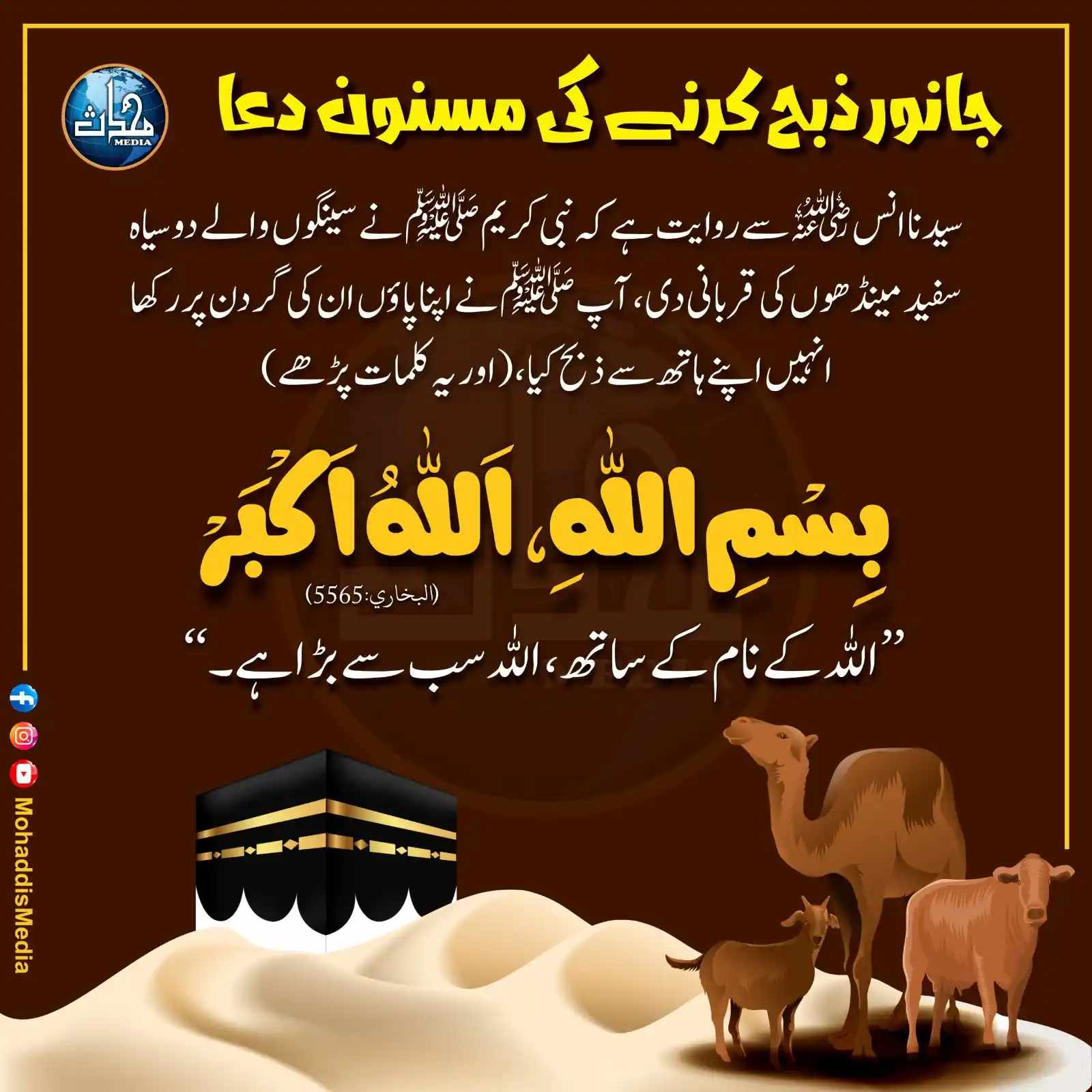 Image from Mohaddis Media: *جانور ذبح کرنے کی مسنون دعا*  📢 مستند علمی و تحقیقی اور معلوماتی موا...