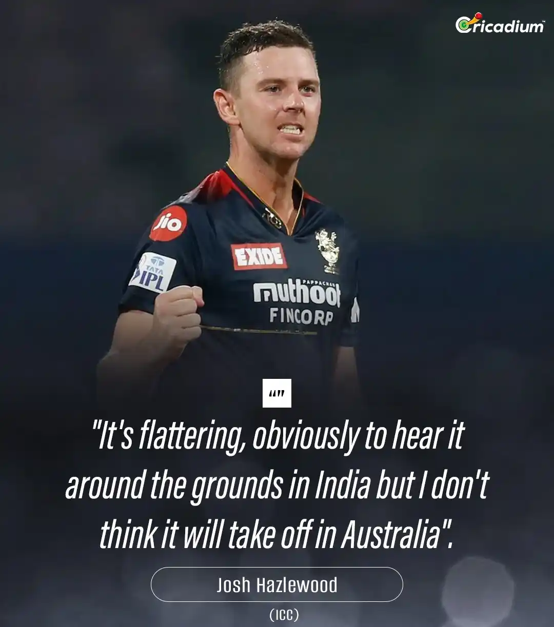Image from Cricadium🏏: Hazlewood on his new nickname ‘HazleGod’ 😎🔥  <a class="text-blue-500...