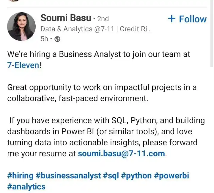 Image from Data Commence ✅: Hiring for business analyst https://www.linkedin.com/posts/soumibasu0...