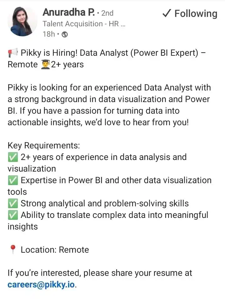 Image from Data Commence ✅: Hiring for data analyst (remote) https://www.linkedin.com/posts/anura...