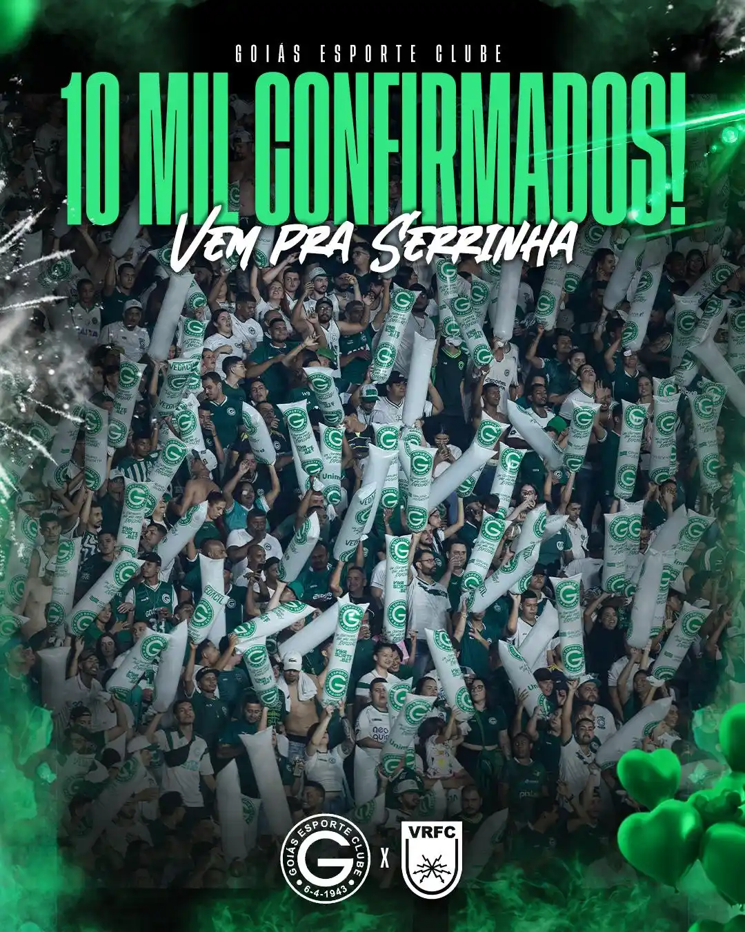 Image from Goiás Oficial : JÁ SOMOS 🔟 MIL ESMERALDINOS CONFIRMADOS NA SERRINHA! ✅ Se você não g...
