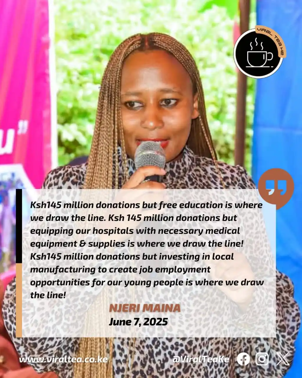 Image from Viral Tea Ke: Kirinyaga Woman Representative Njeri Maina questions Kapseret MP Oscar...