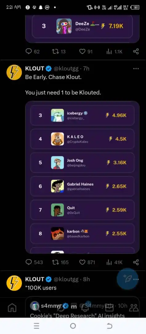 Image from Crypto Education for Africa: Klout is the alpha Cost zero dollars and requires just few seconds of ...