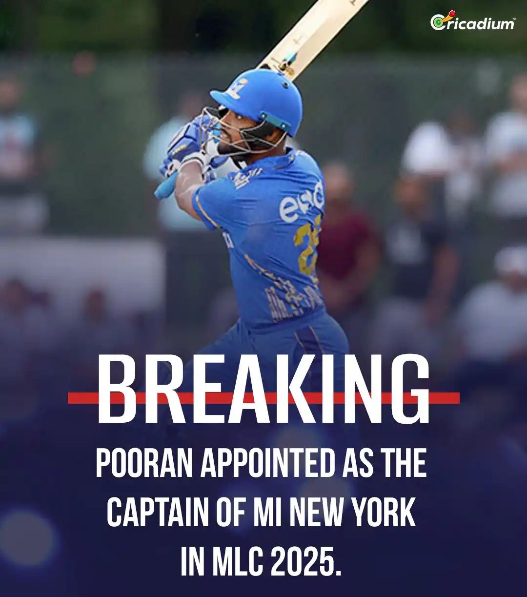 Image from Cricadium🏏: New Season, New Leader! 🔥 Nicholas Pooran appointed captain of MI New...