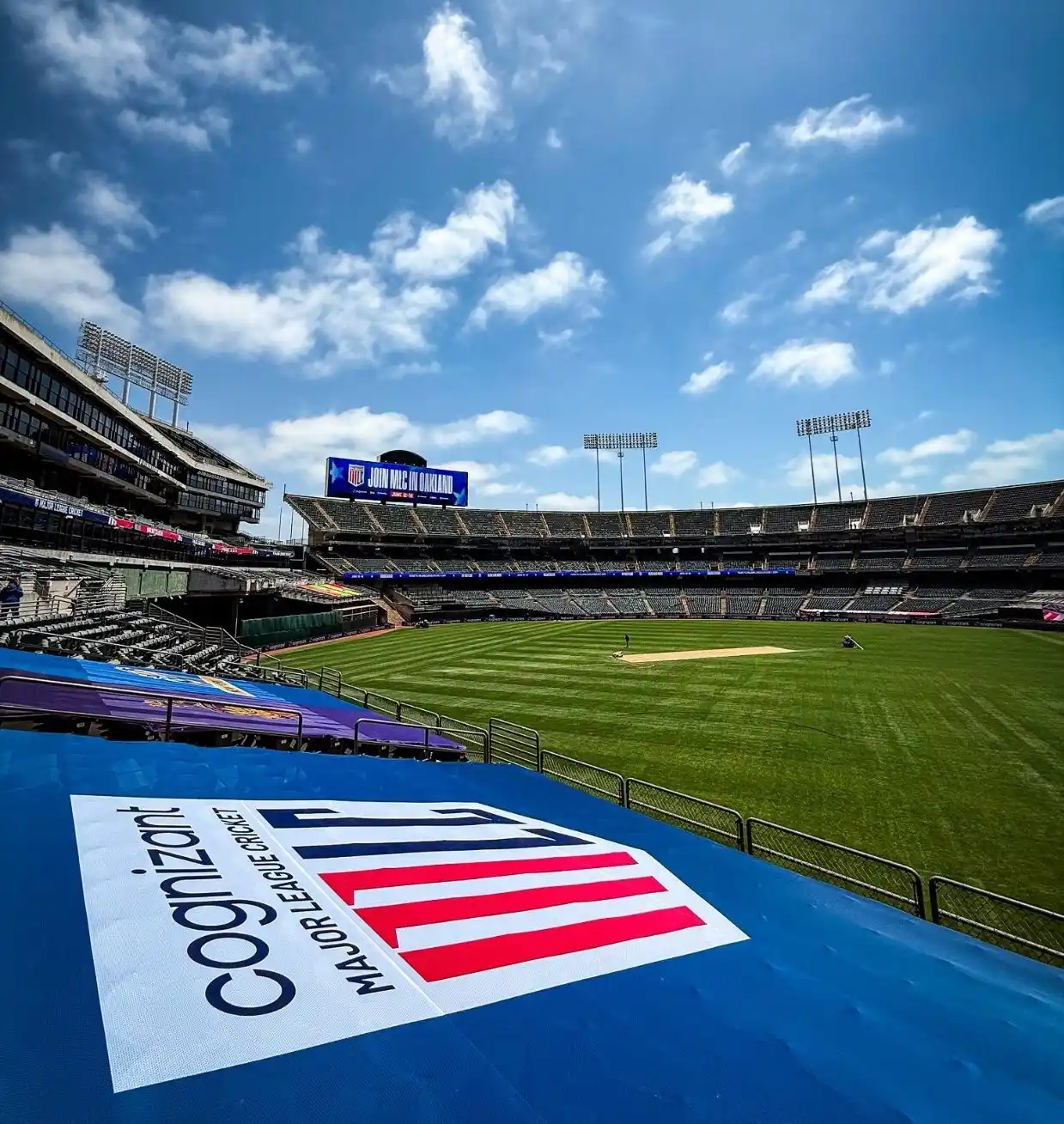Image from Cricadium🏏: OAKLAND-ALAMEDA COUNTY COLISEUM IS READY FOR MLC 2025.  <a class="text...