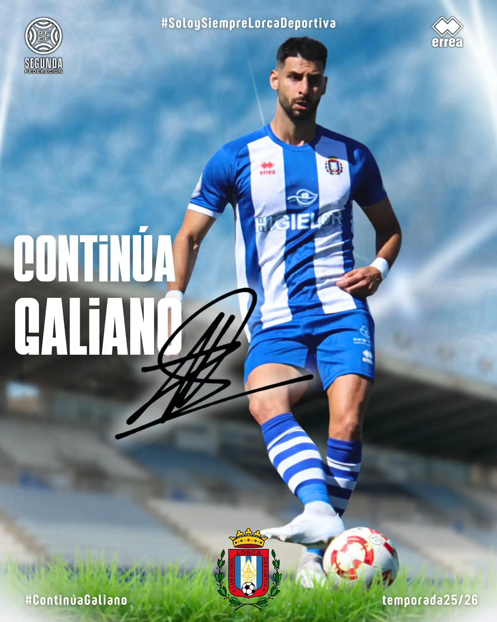 Image from Lorca Deportiva INFO: OFICIAL | ➡️ 𝙂𝘼𝙇𝙄𝘼𝙉𝙊 seguirá liderando la zaga del Lorca Depor...