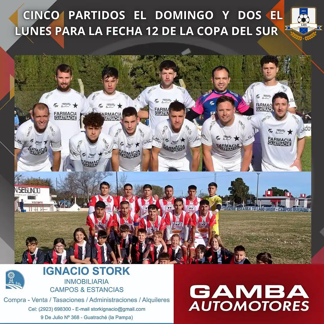 Image from Conexión Sur - Canal Oficial: 🗓️Programación para la fecha 12 de la Copa del Sur “El Calden” Zona ...