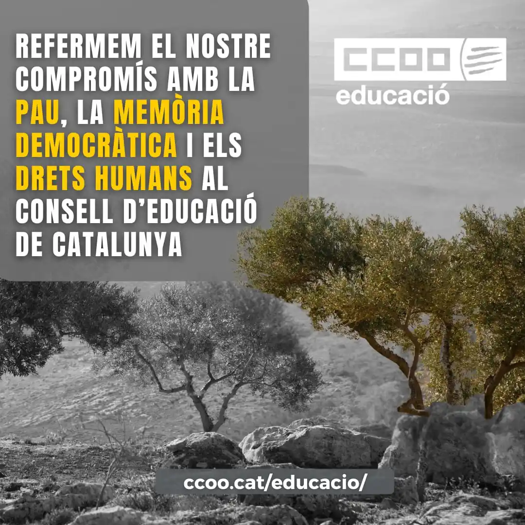 Image from Educació CCOO: Refermem el nostre compromís amb la pau, la memòria democràtica i els ...
