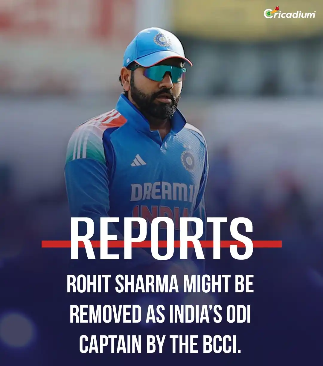 Image from Cricadium🏏: Rohit Sharma’s time as ODI captain might be nearing its end… 😔 <a cl...