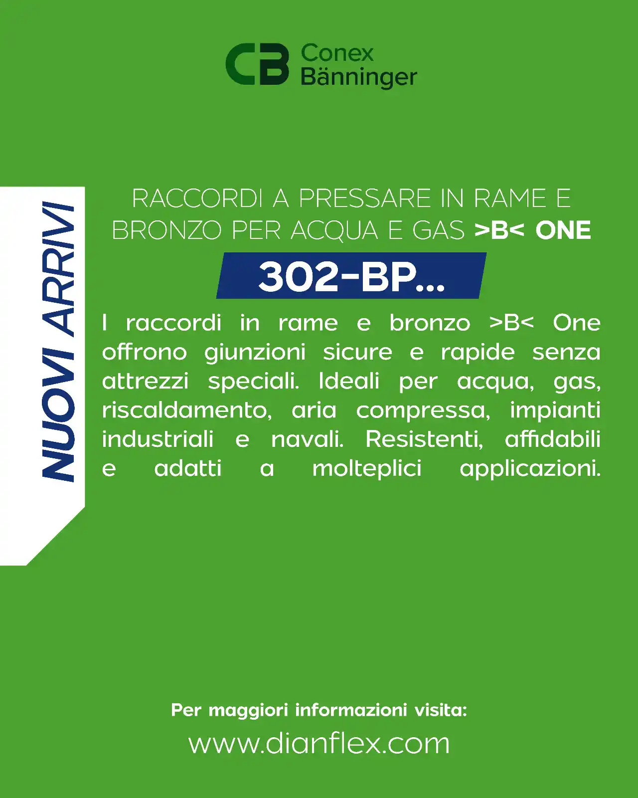 Image from DIANFLEX: Scopri i raccordi a pressare in rame e bronzo >B< ONE: affidabili, res...