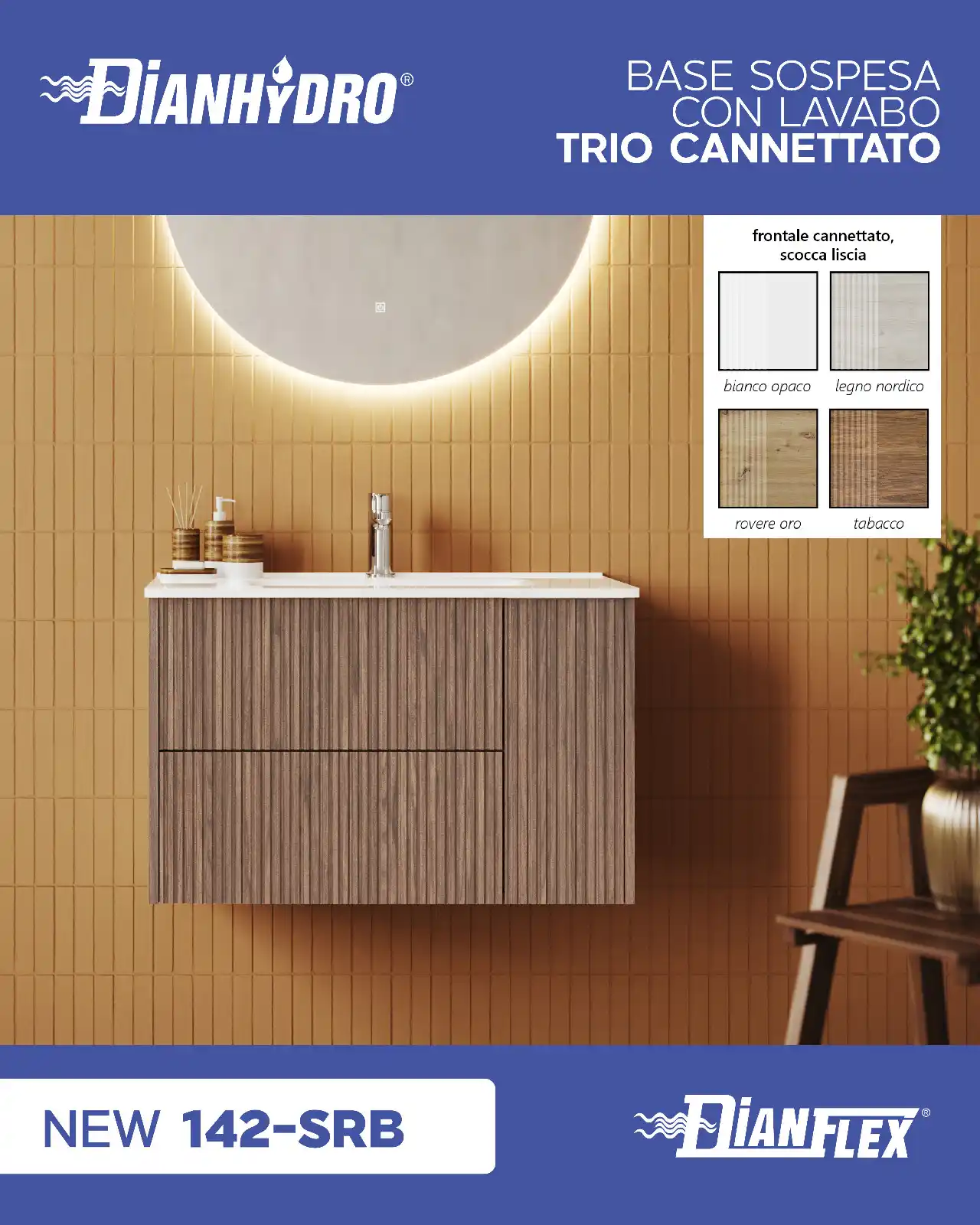 Image from DIANFLEX: Scopri le nuove basi sospese con lavabo: TRIO, TRIO CANNETTATO e LOFT!...
