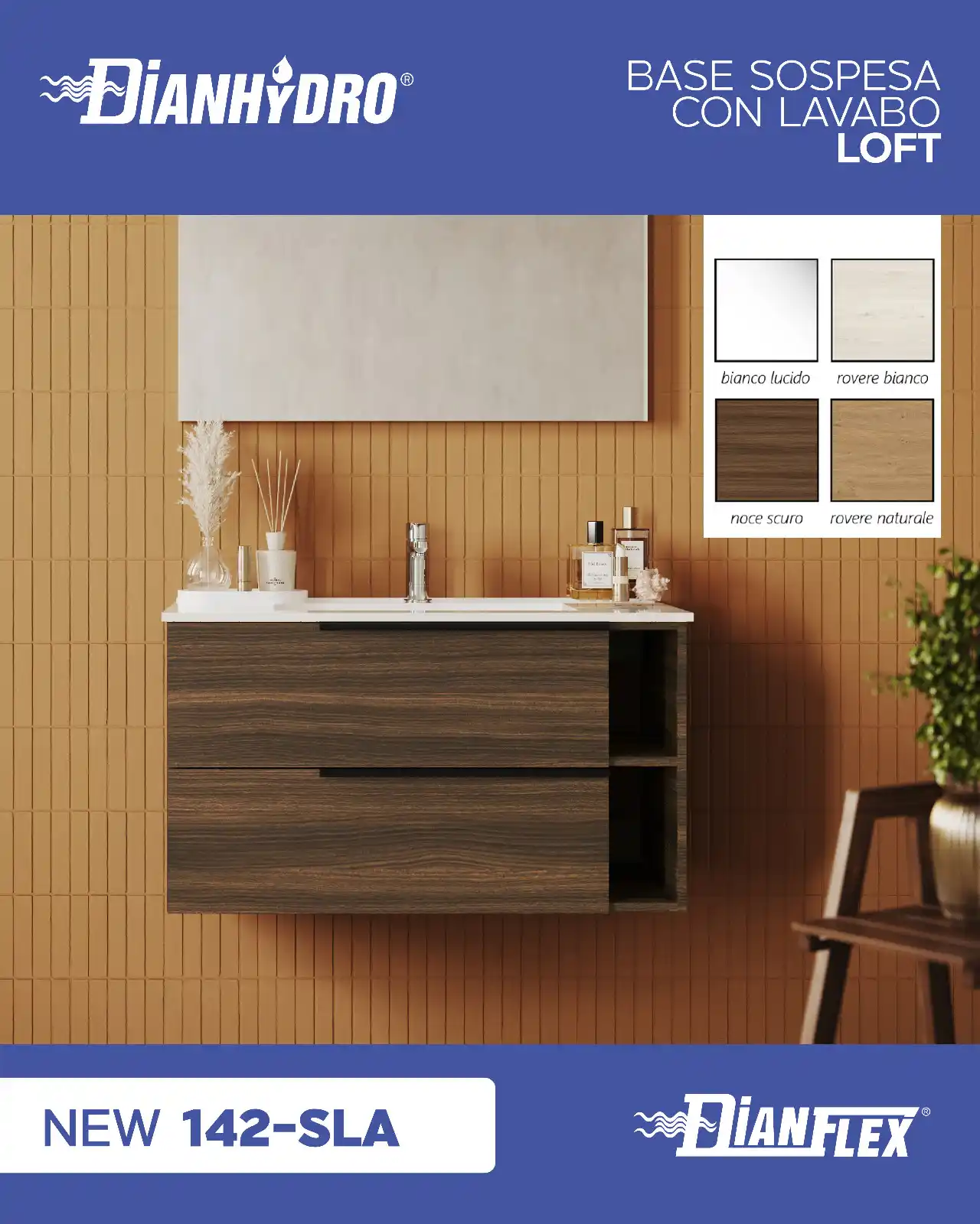 Image from DIANFLEX: Scopri le nuove basi sospese con lavabo: TRIO, TRIO CANNETTATO e LOFT!...