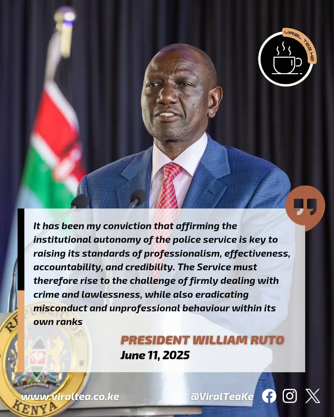 Image from Viral Tea Ke: The National Police Service must therefore rise to the challenge of fi...