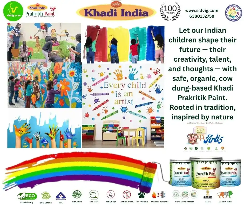 Image from SIDVIG & CO KHADI PRAKRITIKPAINT: This paint is non-toxic, odourless, low in VOCs, and BIS-certified — c...