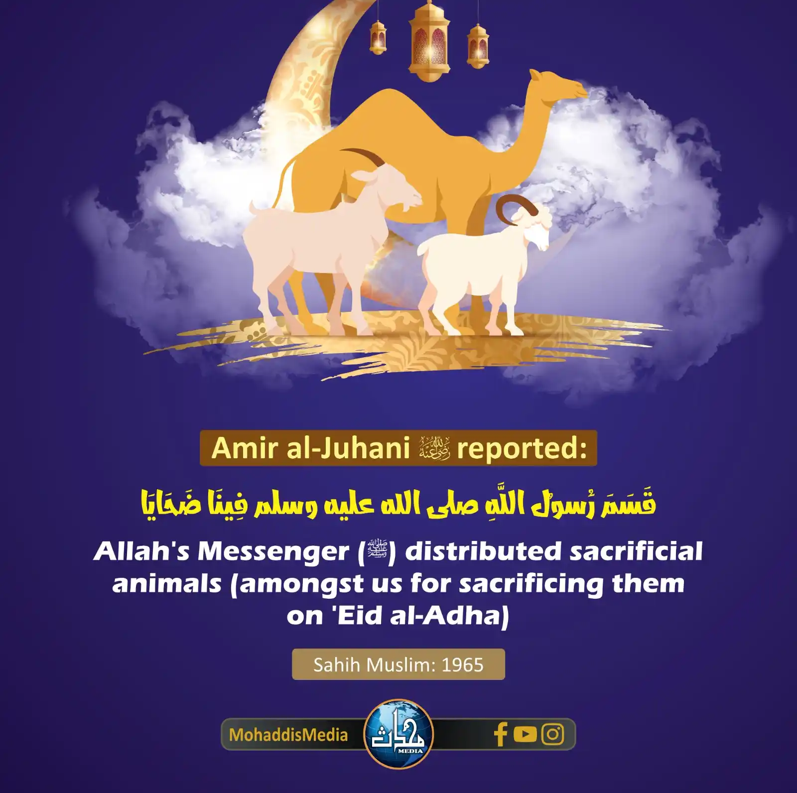Image from Mohaddis Media: 📌 Title: *Sunnah of the Prophet (ﷺ): Distribute the sacrifice among y...