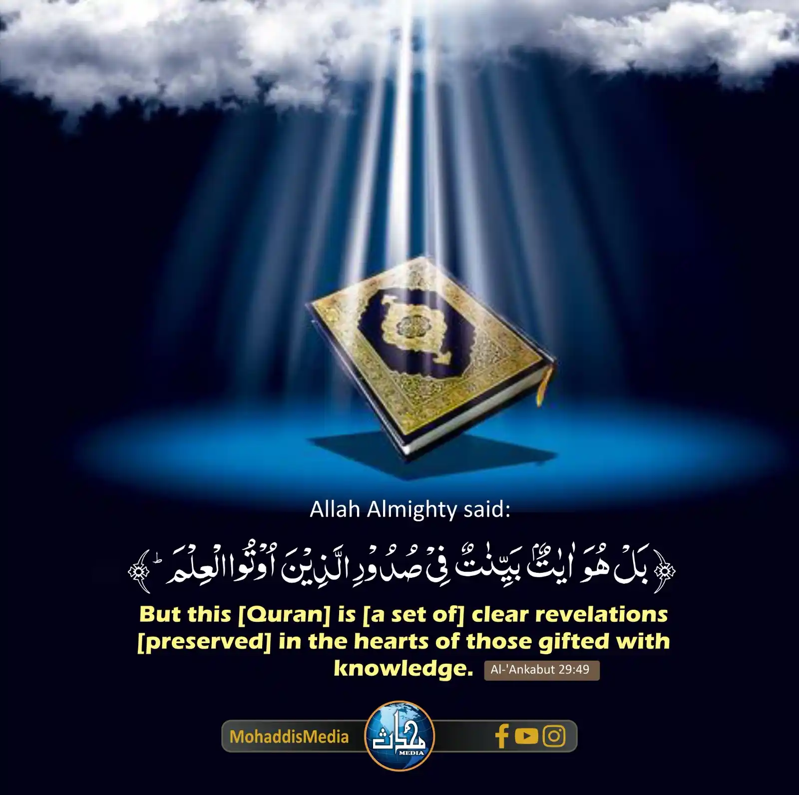 Image from Mohaddis Media: 📌 Title: The Qur’an contains clear verses that are clear in meaning. ...